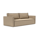 The Newilla Sleeper Sofa from Innovation Living with slim arms and phobos mocha 587 upholstery setup as a sofa.