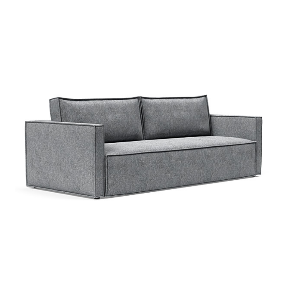 The Newilla Sleeper Sofa from Innovation Living with slim arms and twist granite 565 upholstery setup as a sofa.