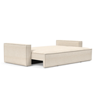 The Newilla Sleeper Sofa from Innovation Living with standard arms and halifax shell 365 upholstery setup as a bed.