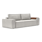 The Newilla Sleeper Sofa from Innovation Living with wide arms and adario fog 256 upholstery setup as a sofa.