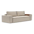 The Newilla Sleeper Sofa from Innovation Living with wide arms and blida sand grey 612 upholstery setup as a sofa.