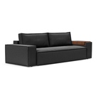 The Newilla Sleeper Sofa from Innovation Living with wide arms and boucle charcoal 529 upholstery setup as a sofa.