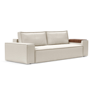 The Newilla Sleeper Sofa from Innovation Living with wide arms and boucle off white 531 upholstery setup as a sofa.