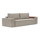 The Newilla Sleeper Sofa from Innovation Living with wide arms and kenya gravel 579 upholstery setup as a sofa.