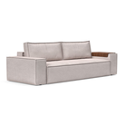 The Newilla Sleeper Sofa from Innovation Living with wide arms and weda sand 300 upholstery setup as a sofa.