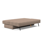 The Osvald Sofa Bed from Innovation Living with halifax wicker 367 upholstery setup as a bed.
