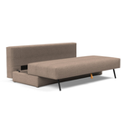 The Osvald Sofa Bed from Innovation Living with halifax wicker 367 upholstery showing the internal storage space of the couch.