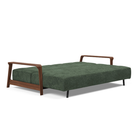 The Ran D.E.L Sofa Bed from Innovation Living with avella pine green 281 upholstery setup as a bed.