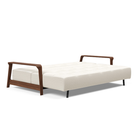 The Ran D.E.L Sofa Bed from Innovation Living with boucle off white 531 upholstery setup as a bed.