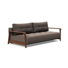 The Ran D.E.L Sofa Bed from Innovation Living with boucle taupe 530 upholstery setup as a sofa.