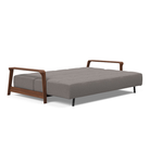 The Ran D.E.L Sofa Bed from Innovation Living with mixed dance grey 521 upholstery setup as a bed.