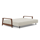 The Ran D.E.L Sofa Bed from Innovation Living with mixed dance natural 527 upholstery setup as a bed.