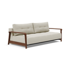 The Ran D.E.L Sofa Bed from Innovation Living with mixed dance natural 527 upholstery setup as a sofa.