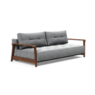The Ran D.E.L Sofa Bed from Innovation Living with taura slate grey 351 upholstery setup as a sofa.