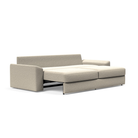 The Vilander Sleeper Sofa With Cushion Arms from Innovation Living with boucle beige 539 upholstery setup as a bed.