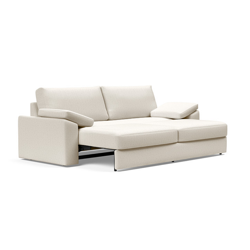 The Vilander Sleeper Sofa With Cushion Arms from Innovation Living with boucle off white 531 upholstery, a pull out couch.