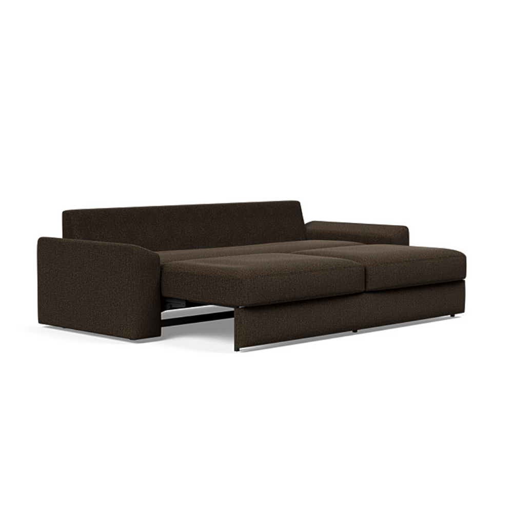 The Vilander Sleeper Sofa With Cushion Arms from Innovation Living with taura chocco 358 upholstery setup as as bed.