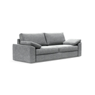 The Vilander Sleeper Sofa With Cushion Arms from Innovation Living with taura slate grey 351 upholstery setup as a couch.