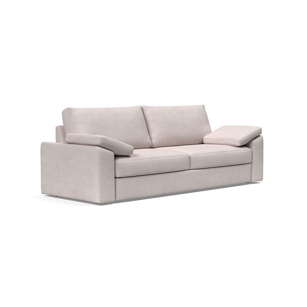 The Vilander Sleeper Sofa With Cushion Arms from Innovation Living with weda sand 300 upholstery setup as a couch.