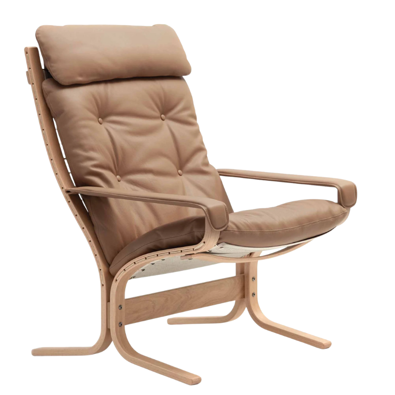 The Siesta Classic Chair High Back from LK Hjelle with arms in Hemsen Anilian Sand Oak.