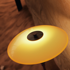 Hand-blown four-layered amber-colored glass Shade of the PH 3/2 Table Lamp Centenary Edition by Louis Poulsen.