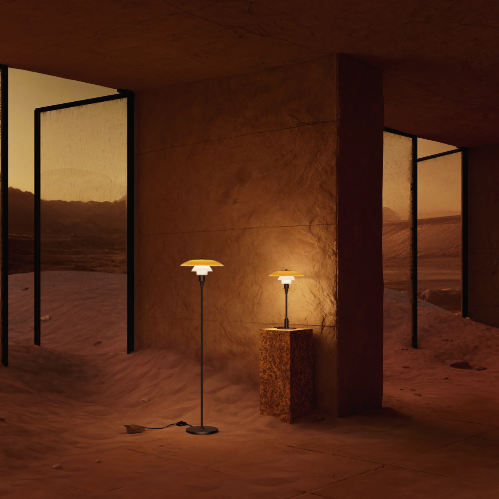 The PH 3/2 Table Lamp and the PH 3½-2½ Floor Lamp Centenary Edition by Louis Poulsen.