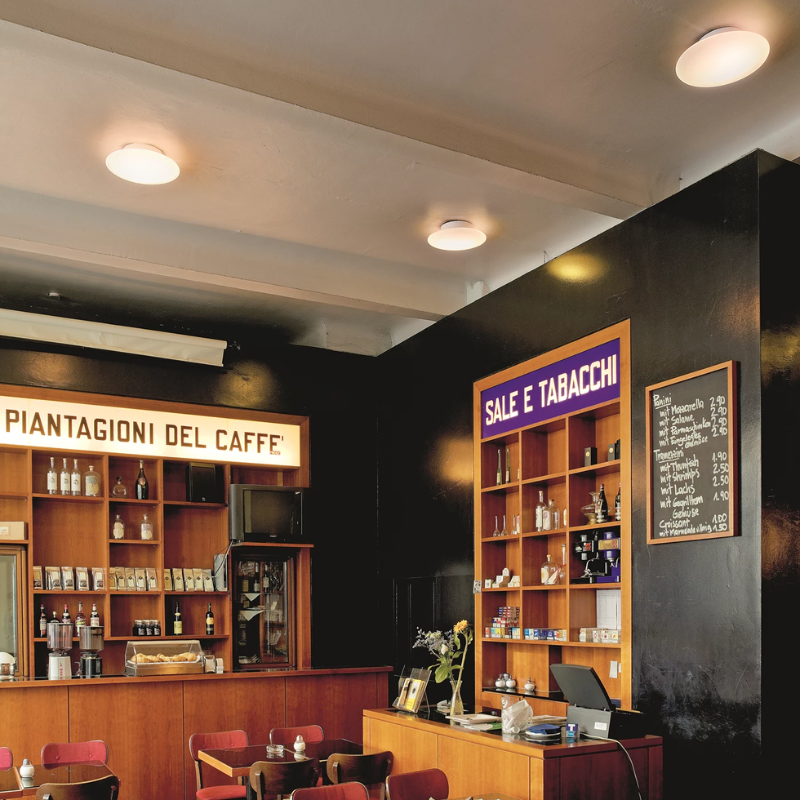 The AJ Eklipta Surface from Louis Poulsen in size medium surface mounted on ceiling.