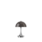 The Panthella 160 Portable Lamp from Louis Poulsen in Original Opal Brown turned off.
