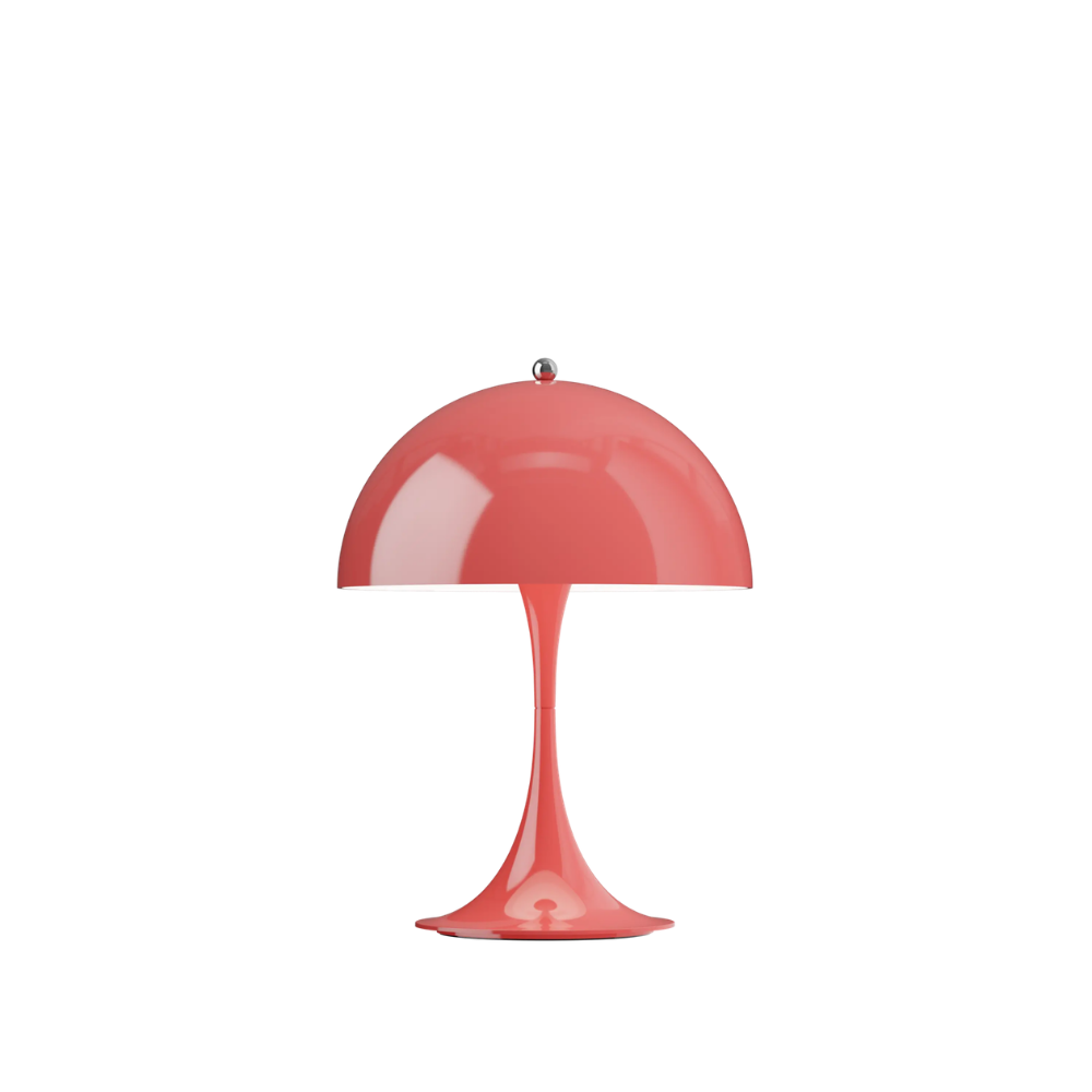 The Panthella 250 Portable Table Lamp from Louis Poulsen in Coral.