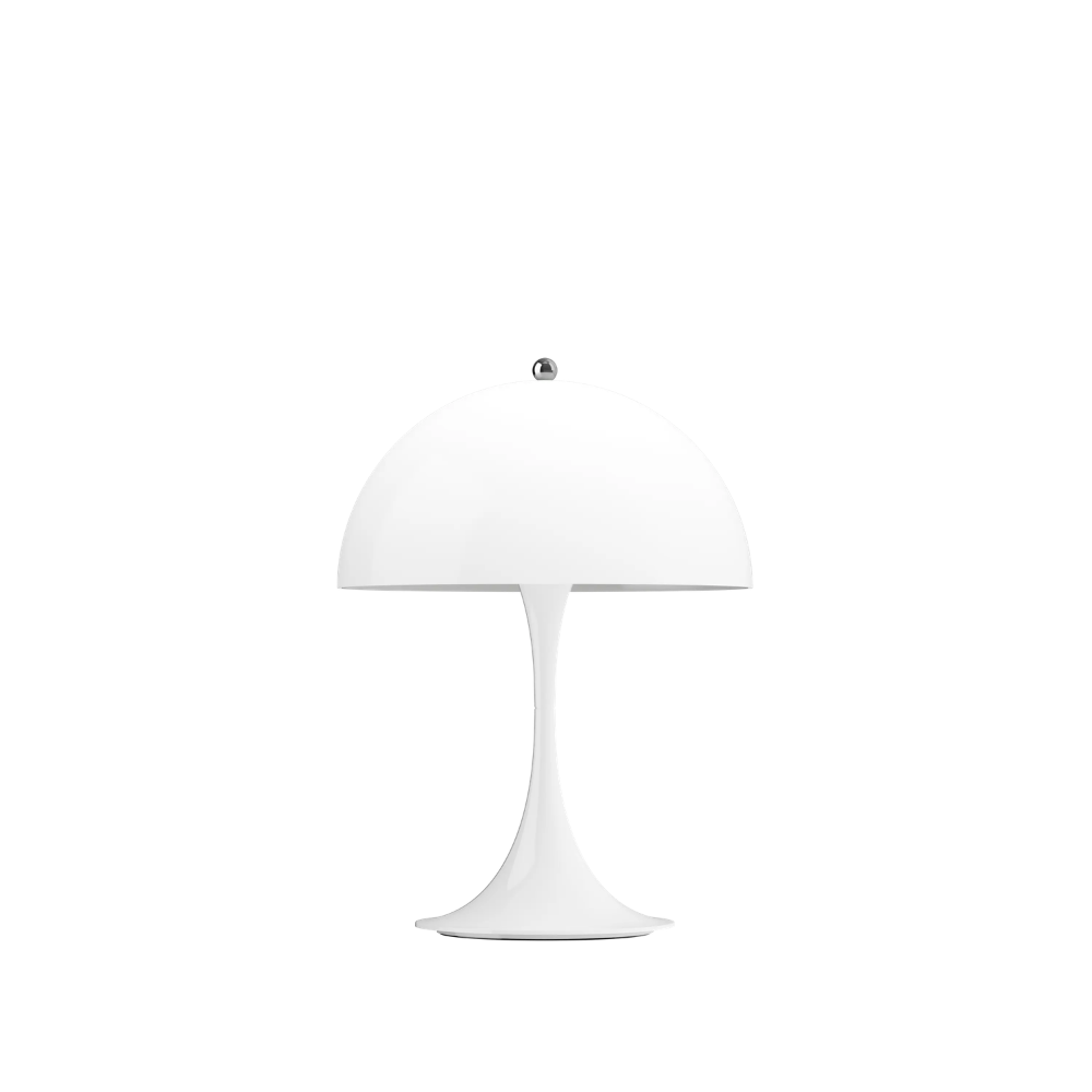 The Panthella 250 Portable Table Lamp from Louis Poulsen in Opal White turned off.