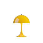 The Panthella 250 Portable Table Lamp from Louis Poulsen in Yellow.