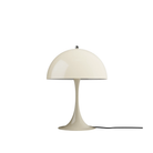 The Panthella 320 Table Lamp from Louis Poulsen in Opal Beige turned off.