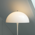 The shade of the Panthella 400 Floor Lamp by Louis Poulsen, turned on.