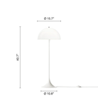 Dimensions of the Panthella 400 Floor Lamp by Louis Poulsen.