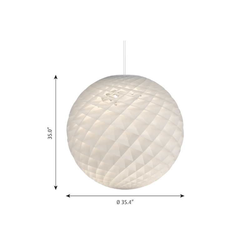 The Patera Pendant from Louis Poulsen, size large dimensions.