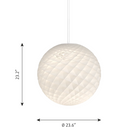 The Patera Pendant from Louis Poulsen, size medium dimensions.