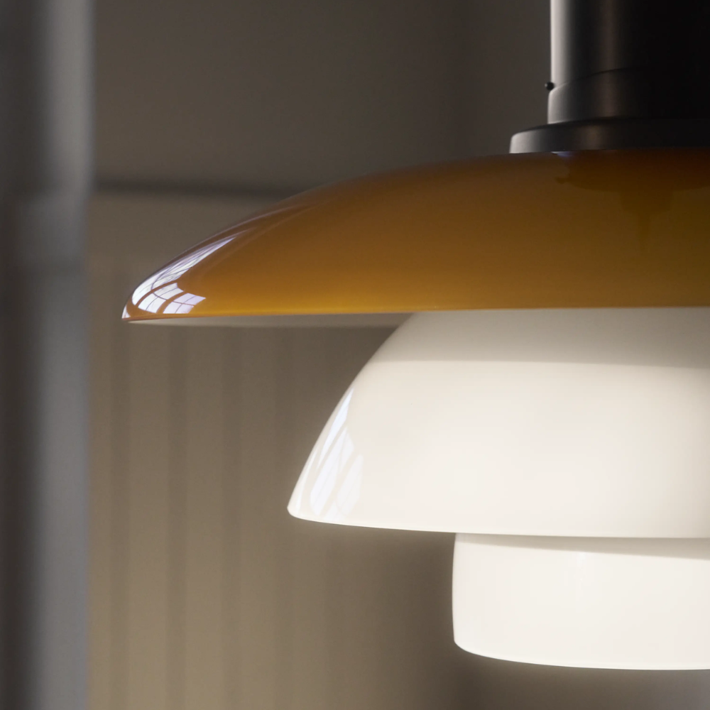 A close up of the PH 3/3 Pendant Centenary Edition by Louis Poulsen.