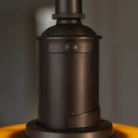 A close up of the lacquered brass suspension of the PH 3/3 Pendant Centenary Edition by Louis Poulsen.