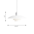 The PH 4/3 Pendant from Louis Poulsen dimensions.