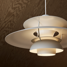 The PH 5 from Louis Poulsen in monochrome pale pewter from below.