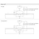 The dimensions of the Altus - 42" by Modern Fan Co.
