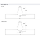 The 42" size of the Altus Flush from Modern Fan Co. dimensions.
