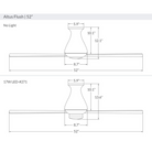 The dimensions for the 52" Altus Flush from Modern Fan Co.