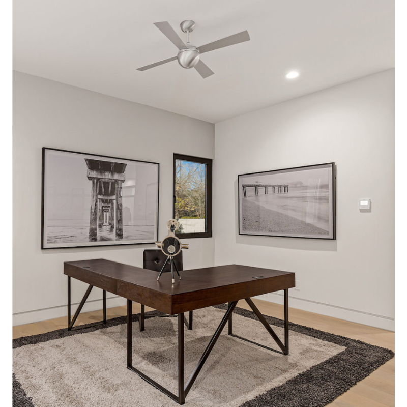 The Ball ceiling fan from Modern Fan Co. in an office space.