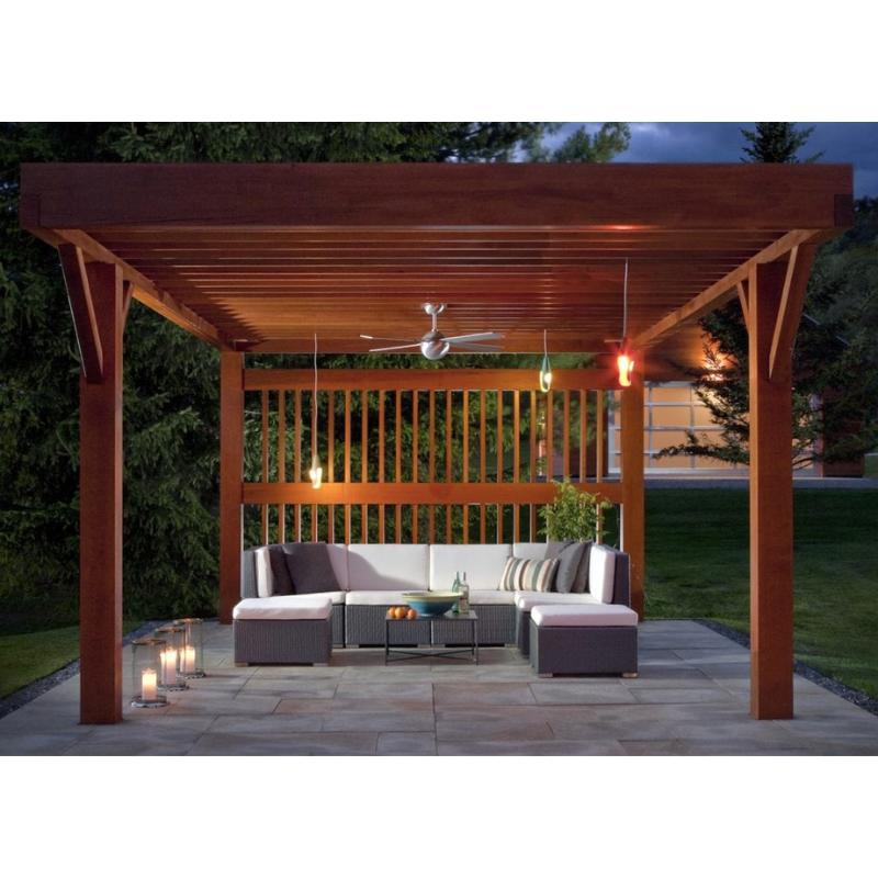 The Ball ceiling fan from Modern Fan Co. in an outdoor seating area.