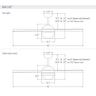 The dimensions of the Ball LED - 42" by Modern Fan Co.