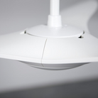 The matte white IC/Brisa DC - 56″ from Modern Fan Co. showing the top within a family area.