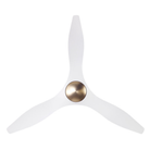 The satin brass and matte white IC/Brisa DC - 56″ from Modern Fan Co. in a view from the bottom.