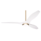 The satin brass and matte white IC/Brisa DC LED - 56″ from Modern Fan Co.
