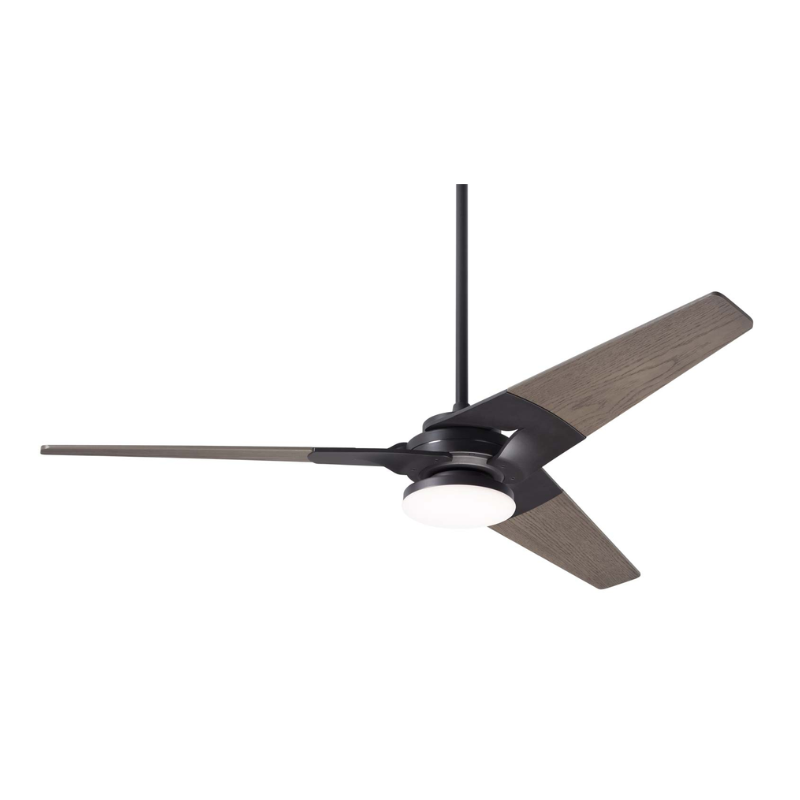 The Torsion 20W LED - 52" from The Modern Fan Co. Shown is the dark bronze body and graywash blades.